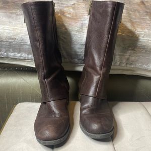 Brown biker boots